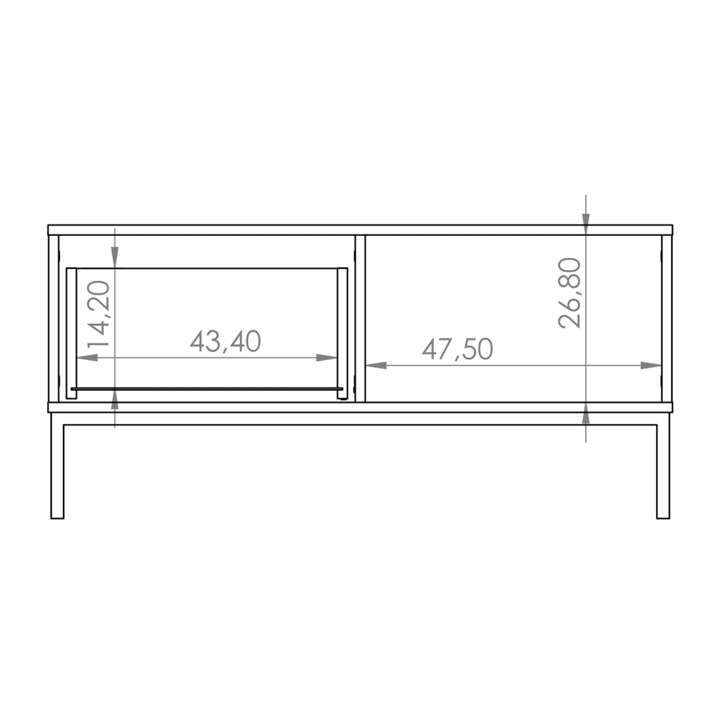 Stolik kawowy Amber 100 cm Dąb hikora + czarny stelaż