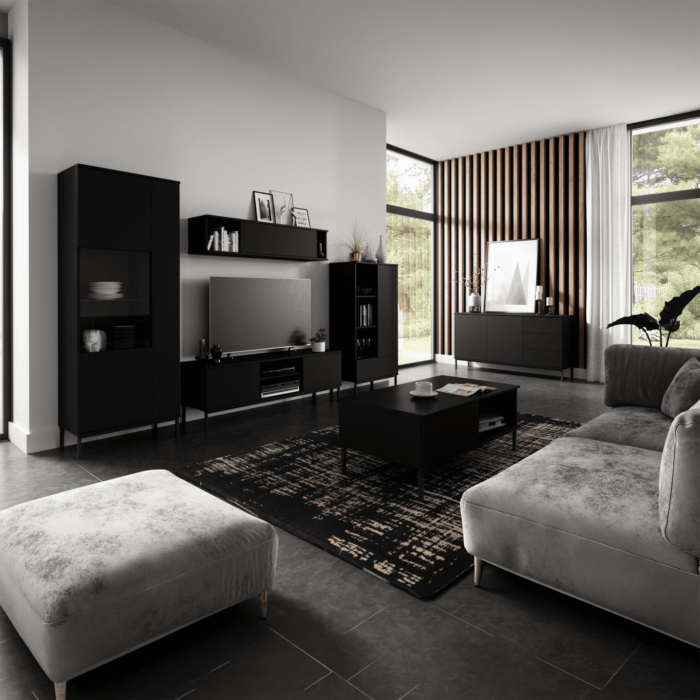 Komoda Amber 150 cm Czarna