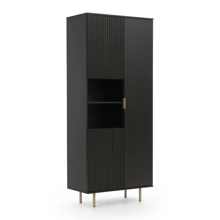 Regał Belio 190 cm Czarny + złote nogi