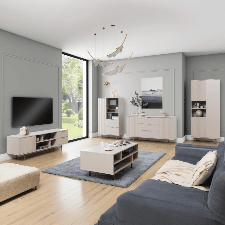 Regał Belio 190 cm Kaszmir + złote nogi - zdjęcie 2