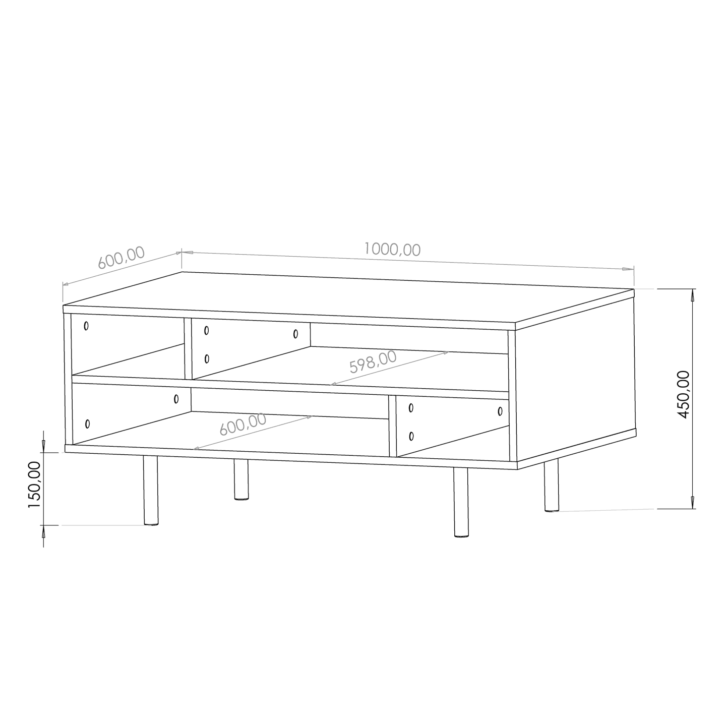 Stolik kawowy Belio 100 cm Czarny + złote nogi