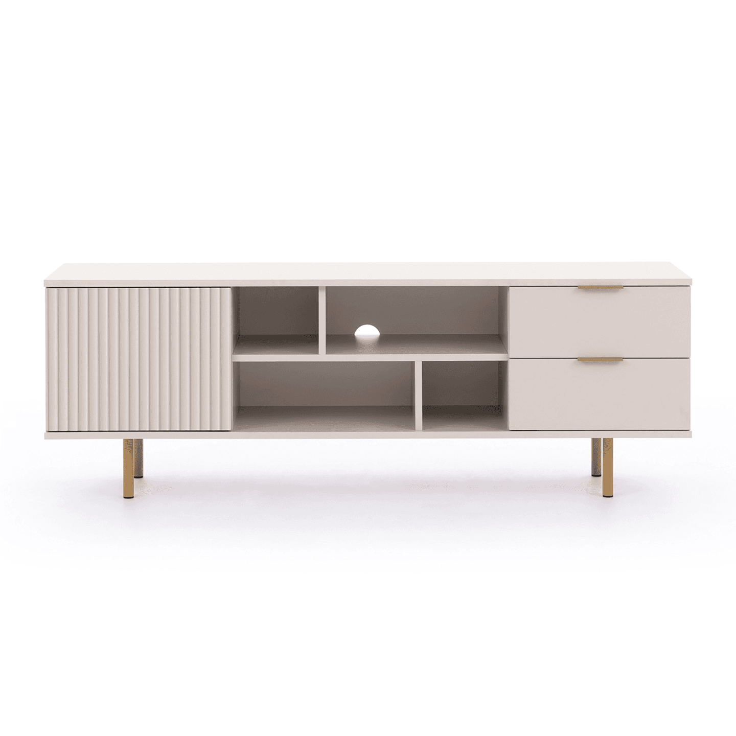 Szafka RTV Belio 150 cm Kaszmir + złote nogi