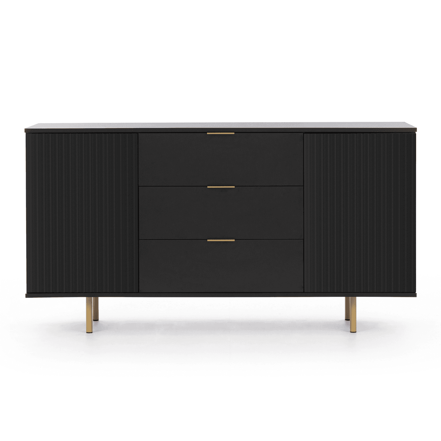 Komoda Belio 150 cm Czarna + złote nogi