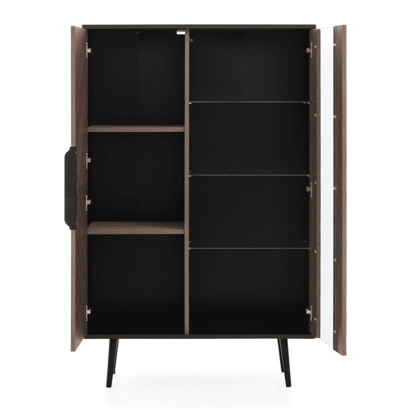 Witryna Mokka 140 cm Grafit + Orzech