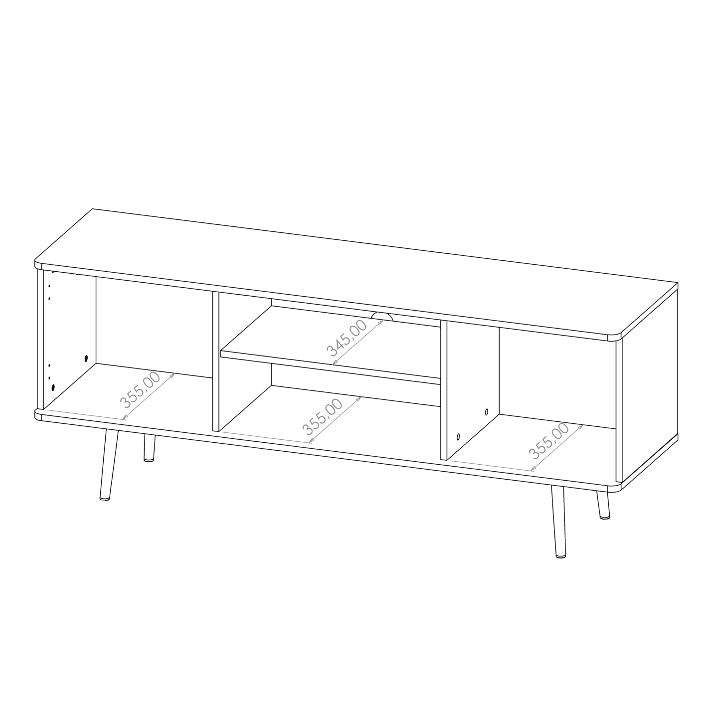 Szafka RTV Mokka 150 cm Grafit + Orzech