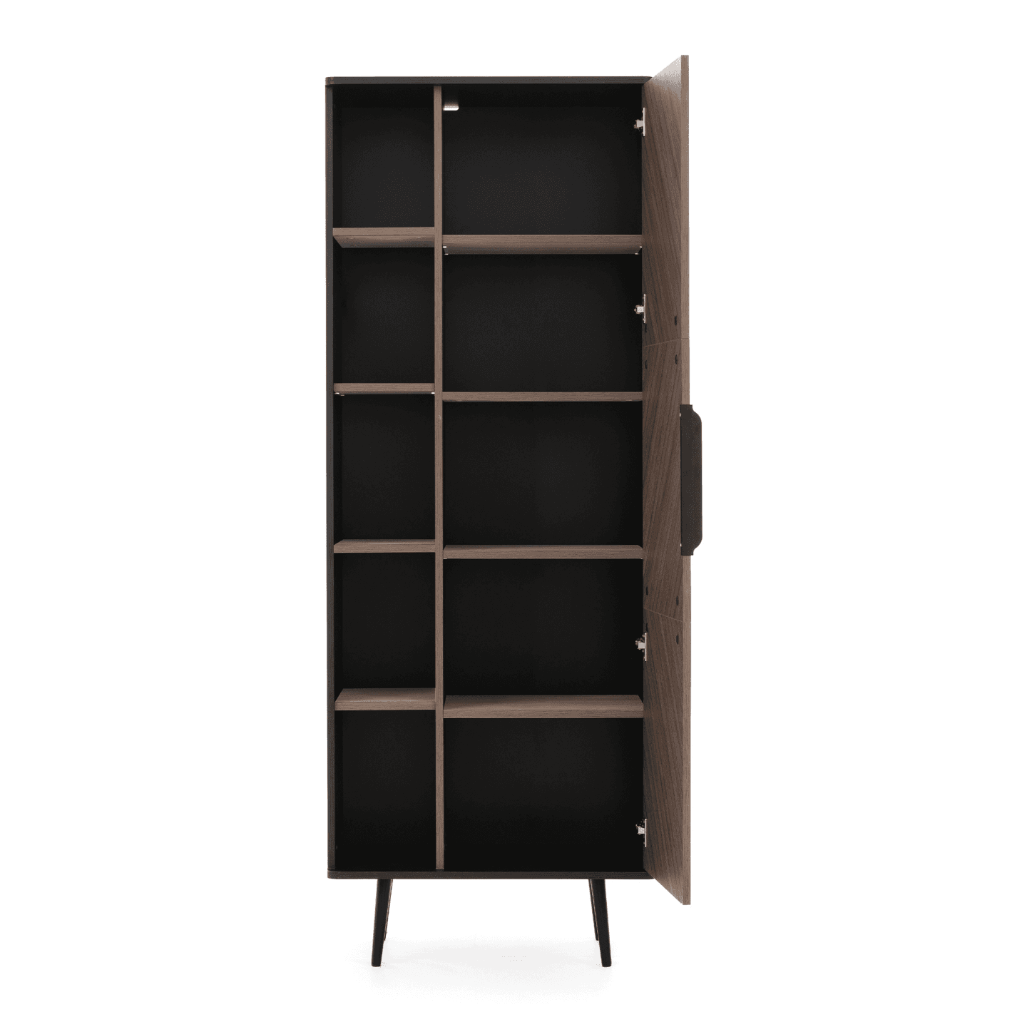 Wysoki regał Mokka 190 cm Grafit + Orzech
