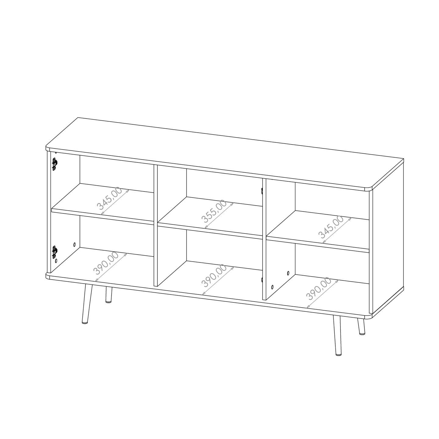 Komoda Mokka 150 cm Grafit + Orzech