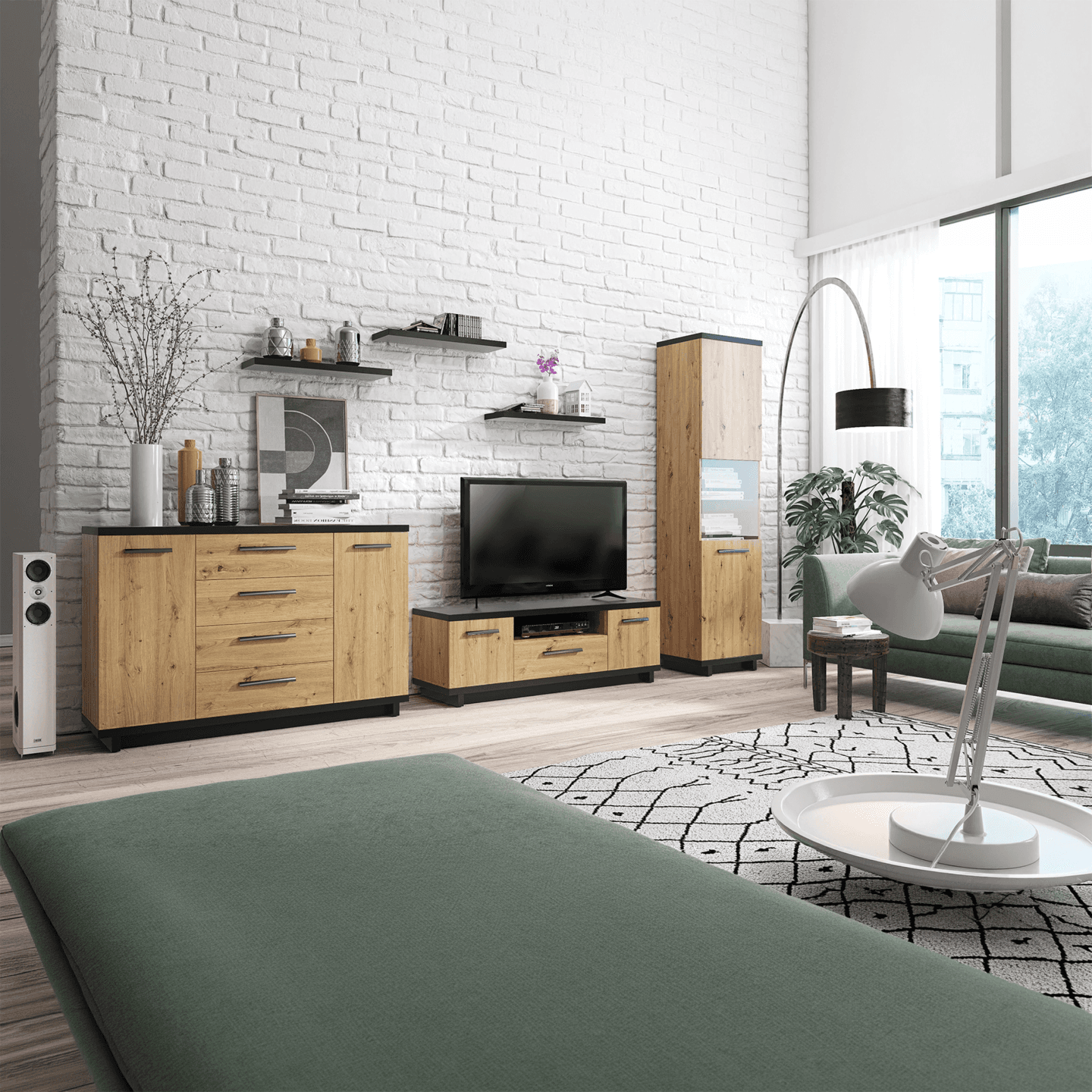 Półka wisząca Vilo 68 cm Czarny mat