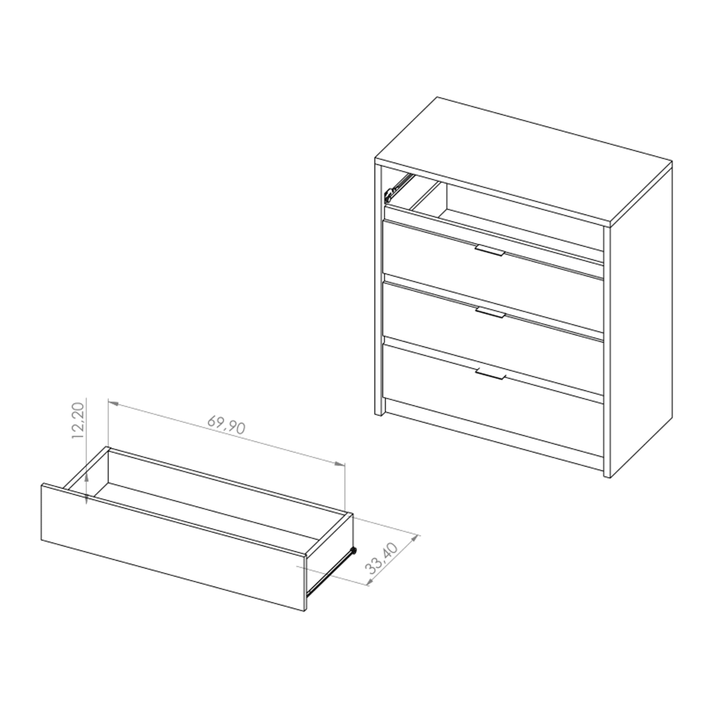 Komoda Woody 80 cm Dąb Monastery + czarny połysk