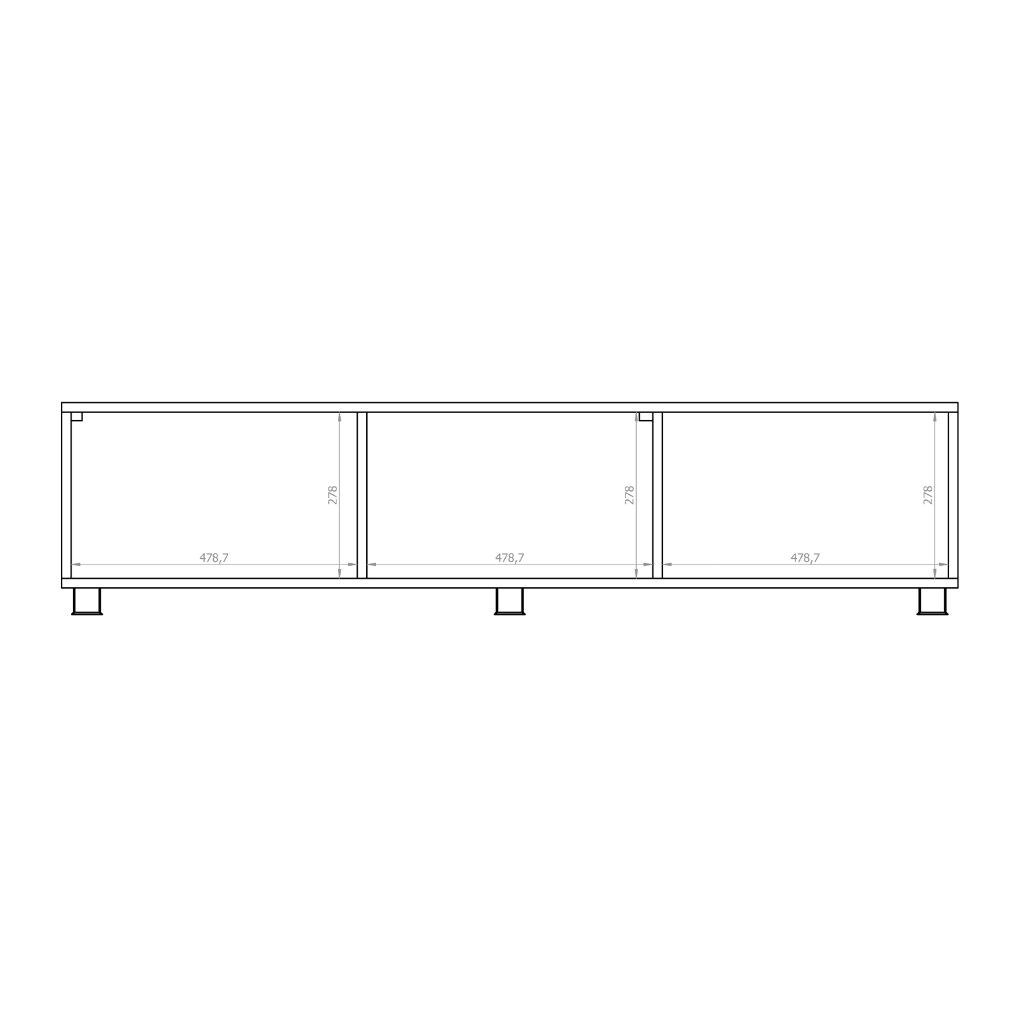 Szafka RTV Lio 150 cm Czarna