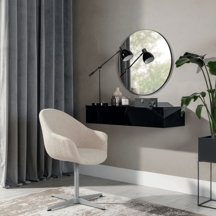 Lustro wiszące Lia 70 cm Czarne - zdjęcie 2