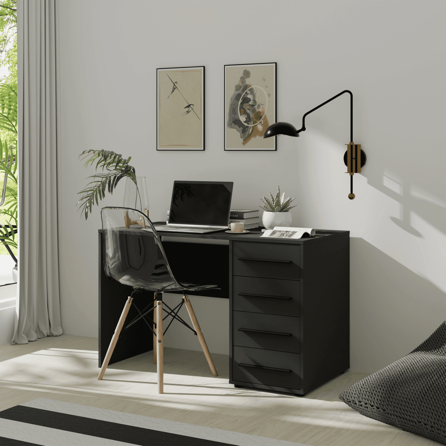 Biurko Ones 120 cm Czarne - zdjęcie 2