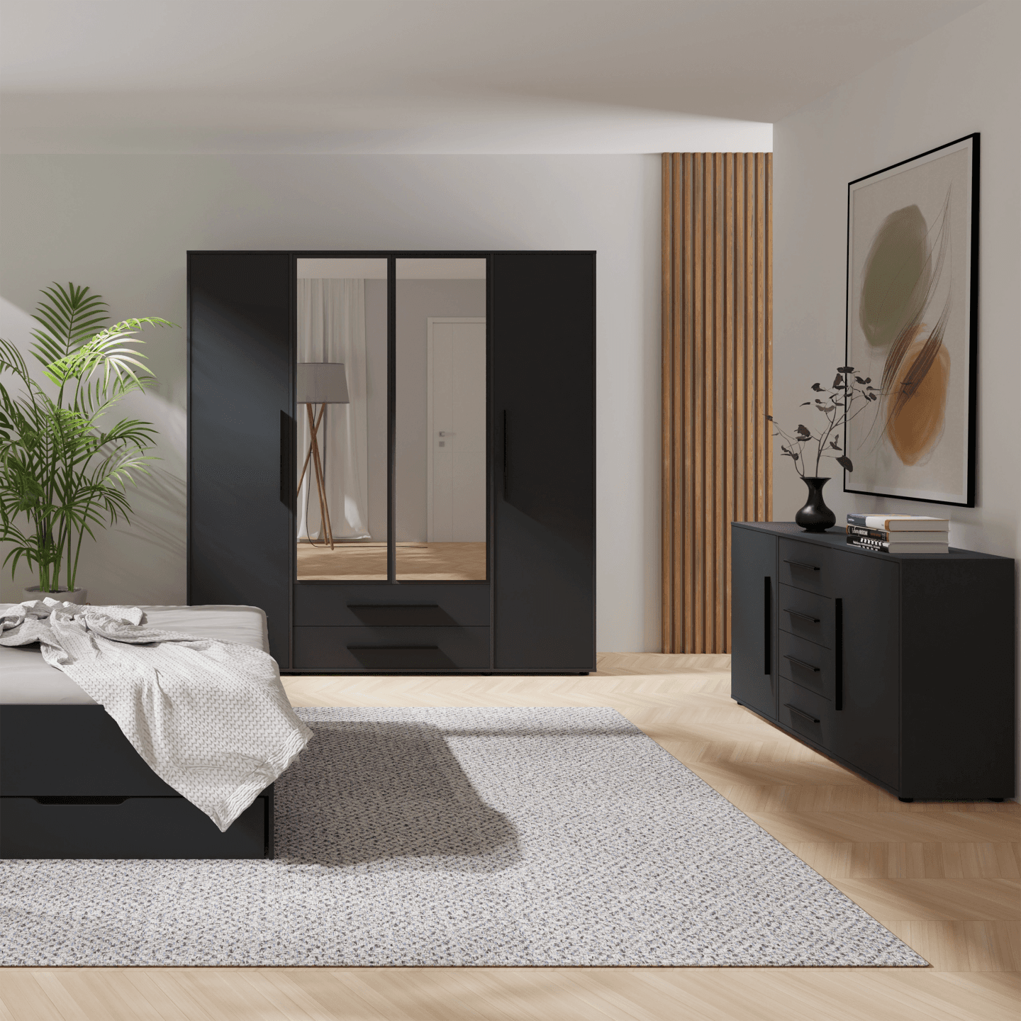 Komoda Ones 150 cm Czarna