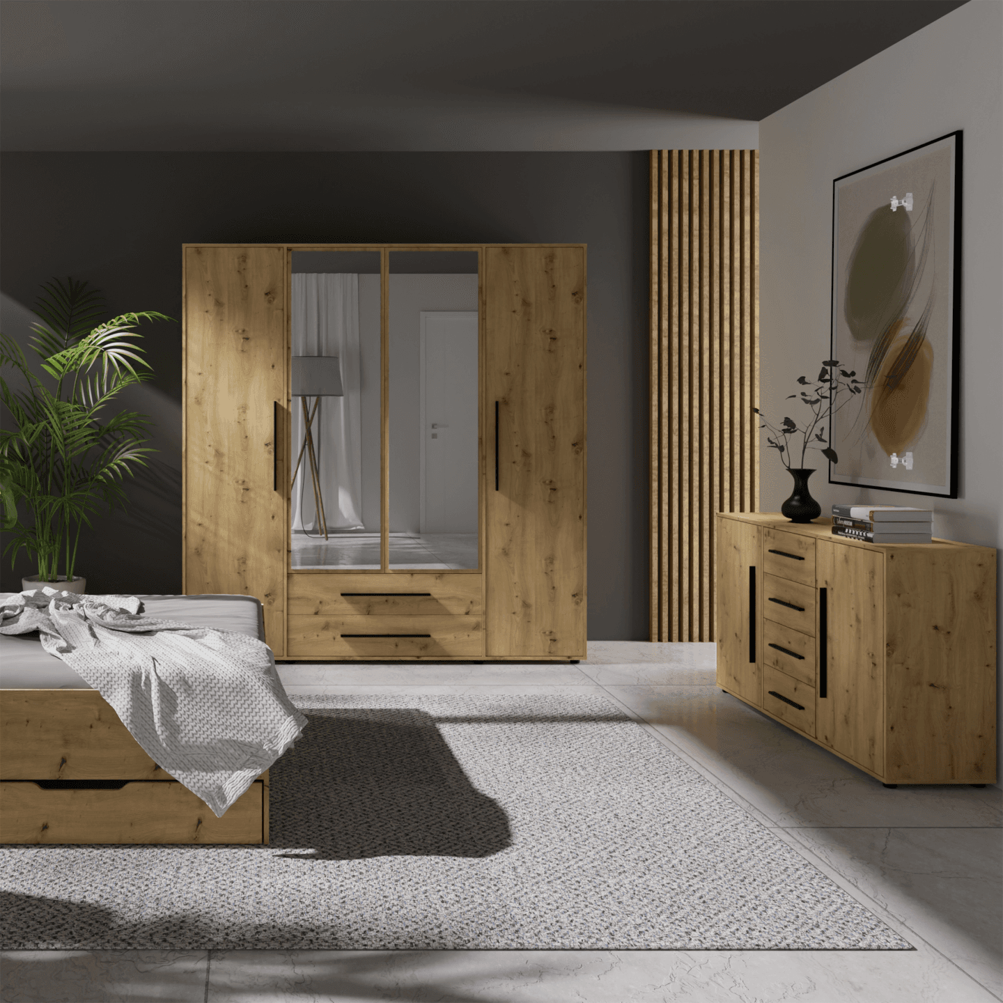 Komoda Ones 150 cm Dąb Artisan - zdjęcie 2