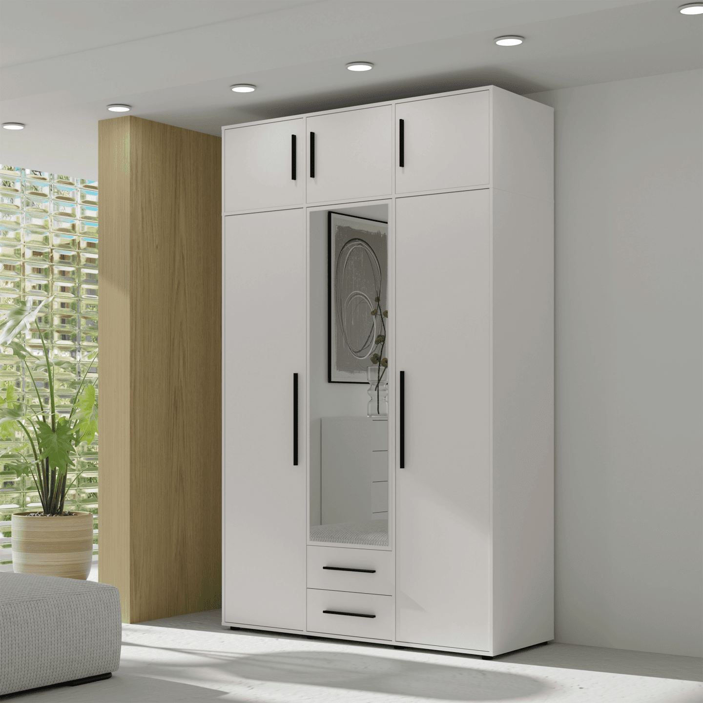 Nadstawka na szafę Ones 150 cm Biała - zdjęcie 2