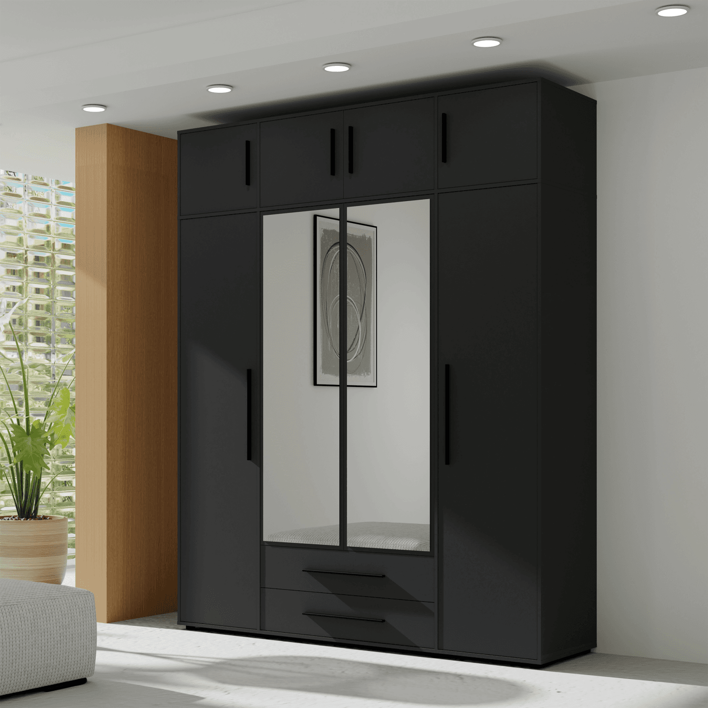 Nadstawka na szafę Ones 200 cm Czarna