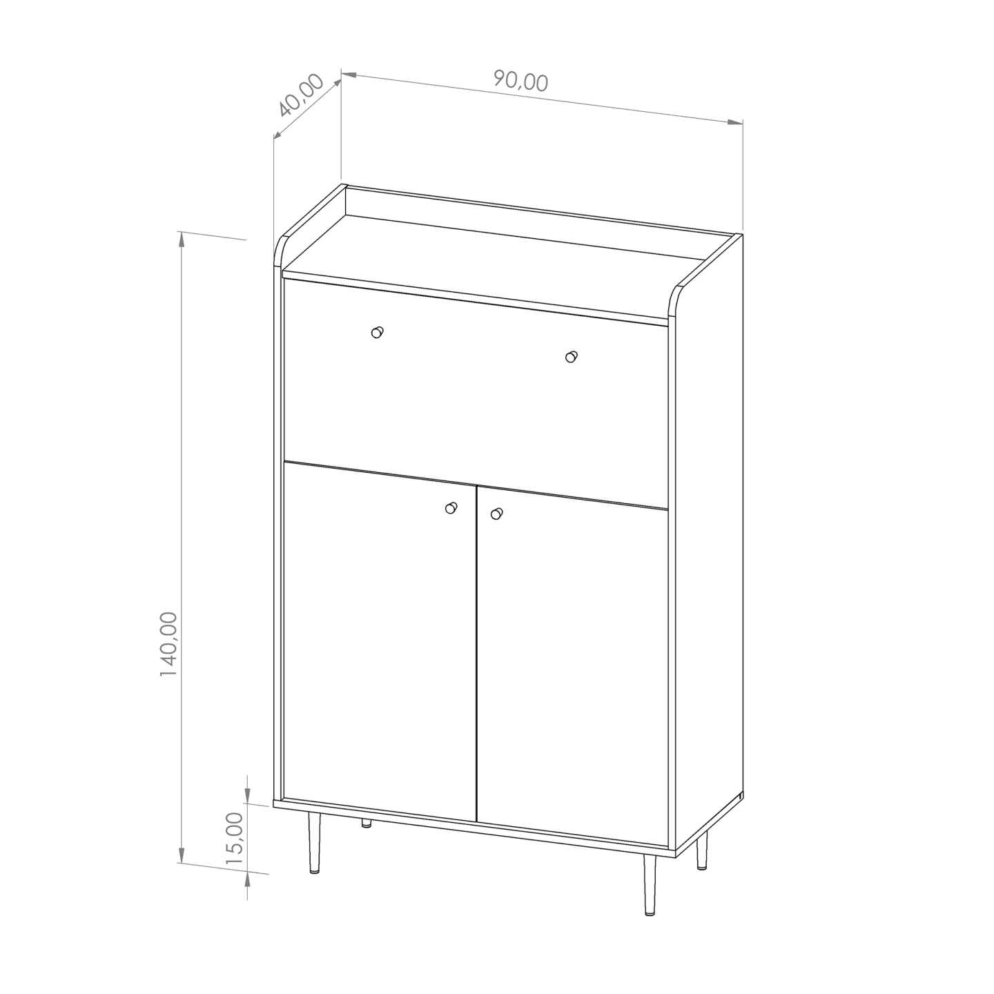 Komoda/Barek Rino 90 cm Brandy Castello