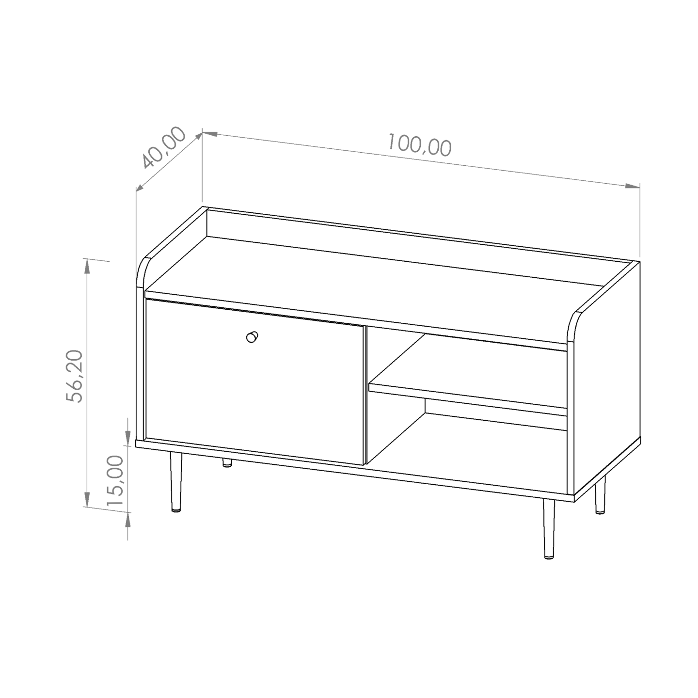 Szafka RTV Rino 100 cm Brandy Castello