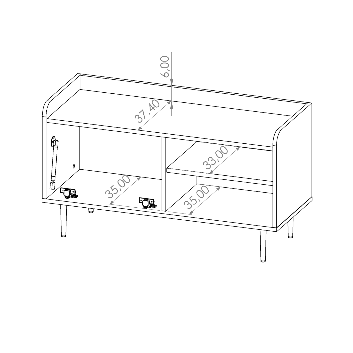 Szafka RTV Rino 100 cm Brandy Castello