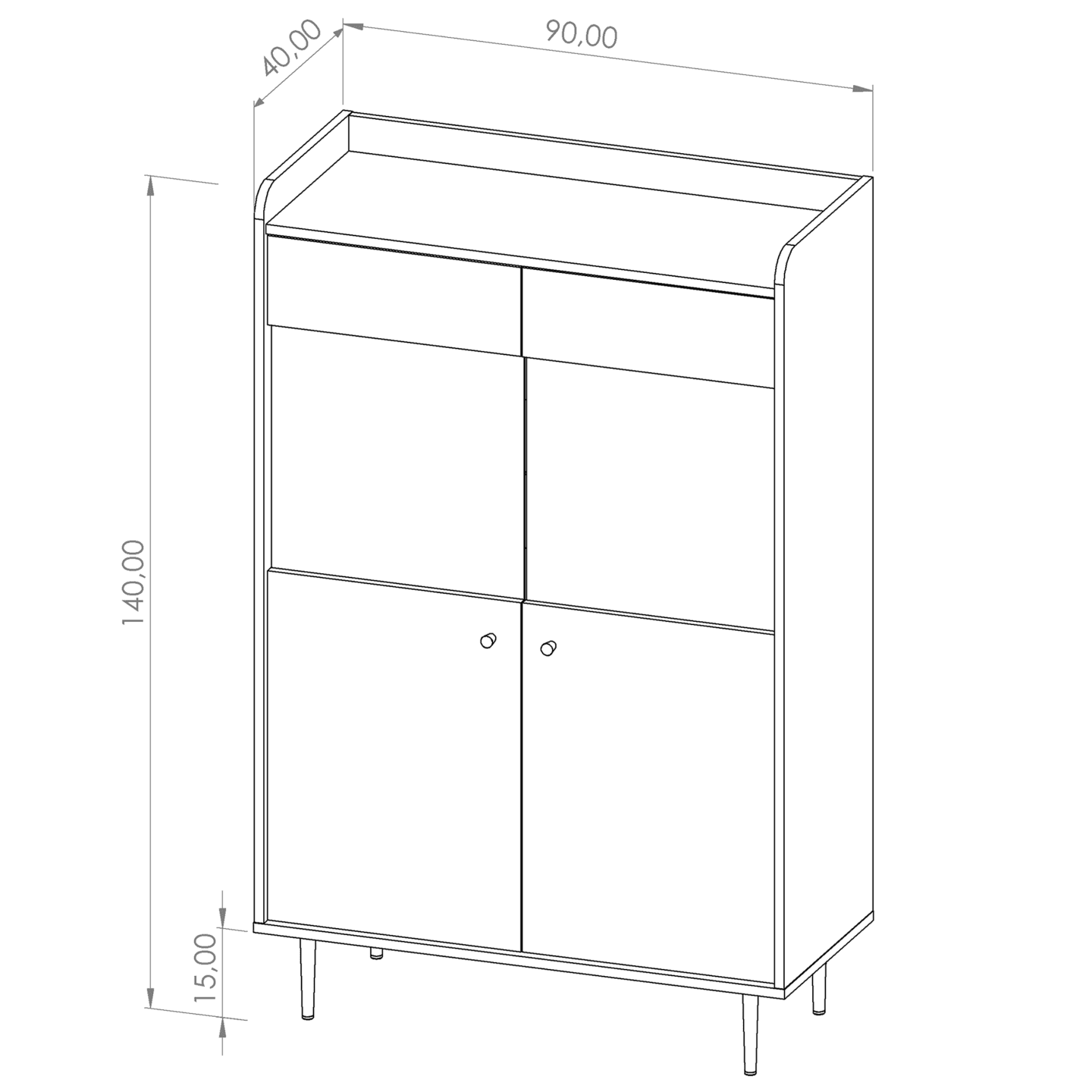 Witryna Rino 90 cm Brandy Castello
