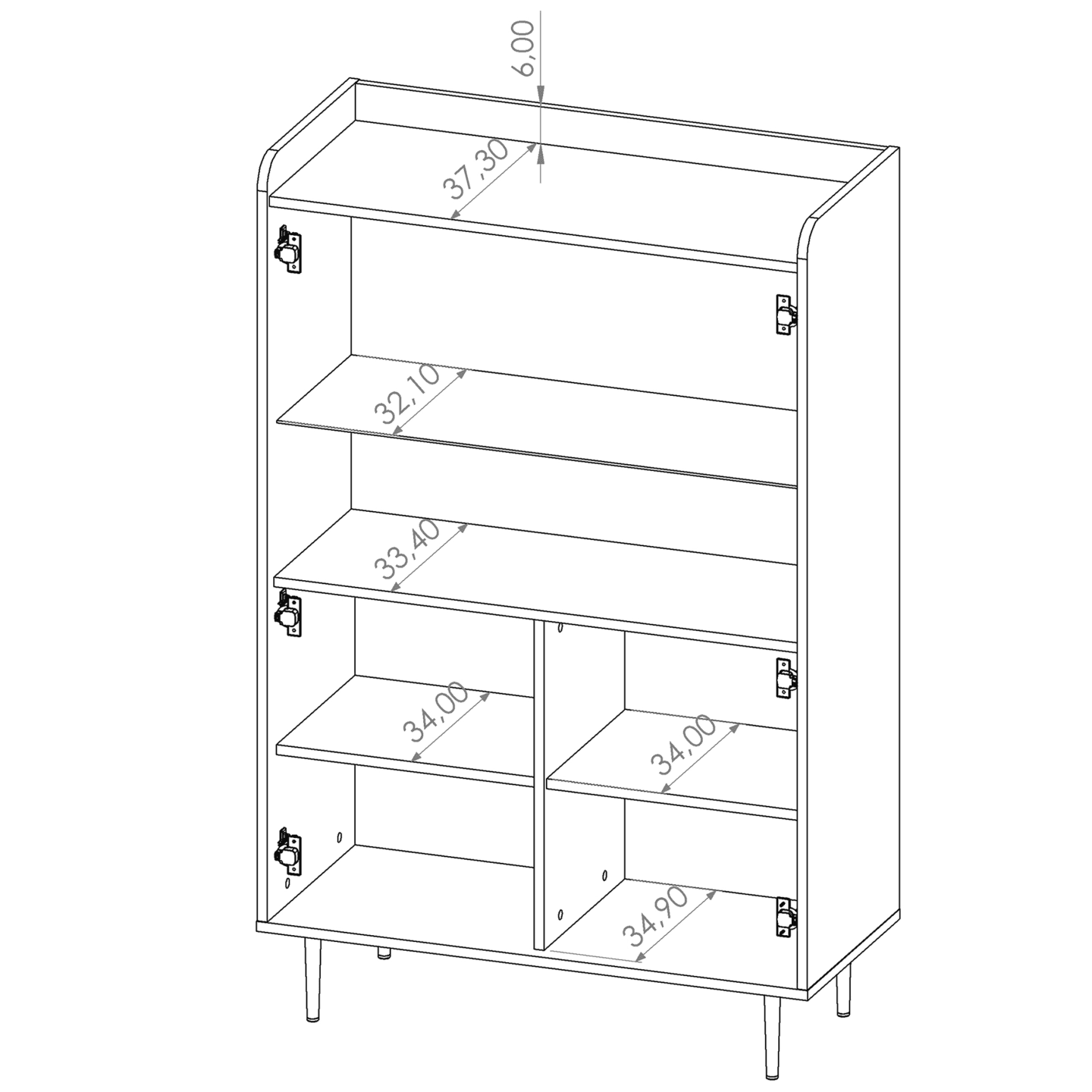 Witryna Rino 90 cm Brandy Castello
