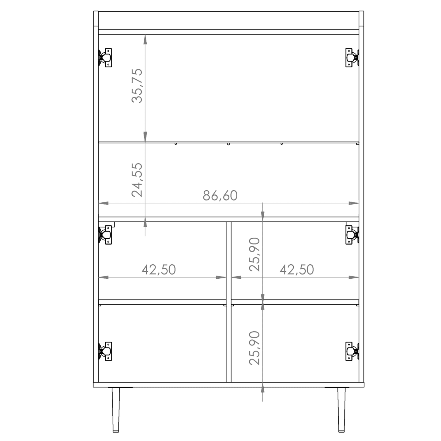 Witryna Rino 90 cm Brandy Castello
