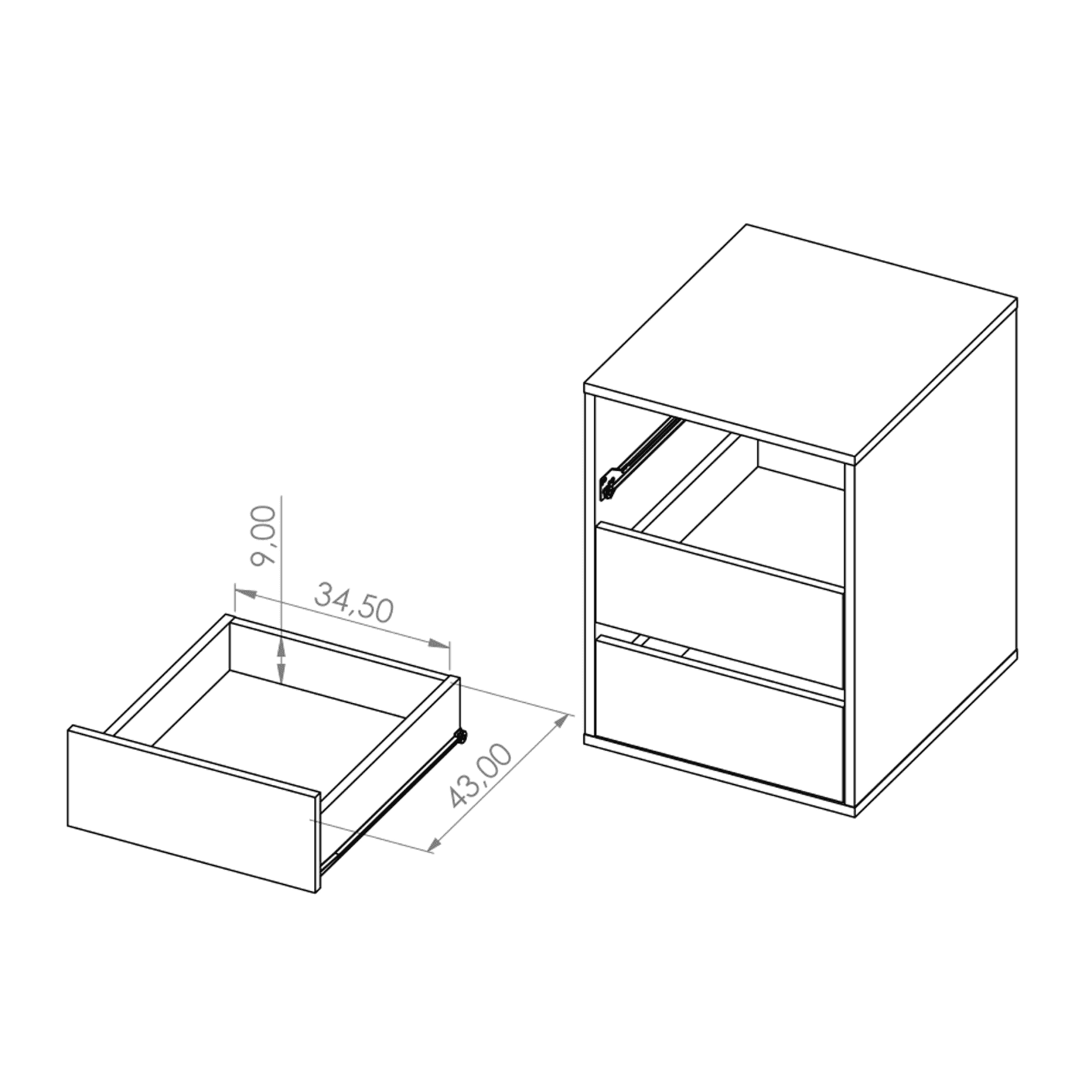 Kontener do szafy Neve 44 cm Dąb Złoty