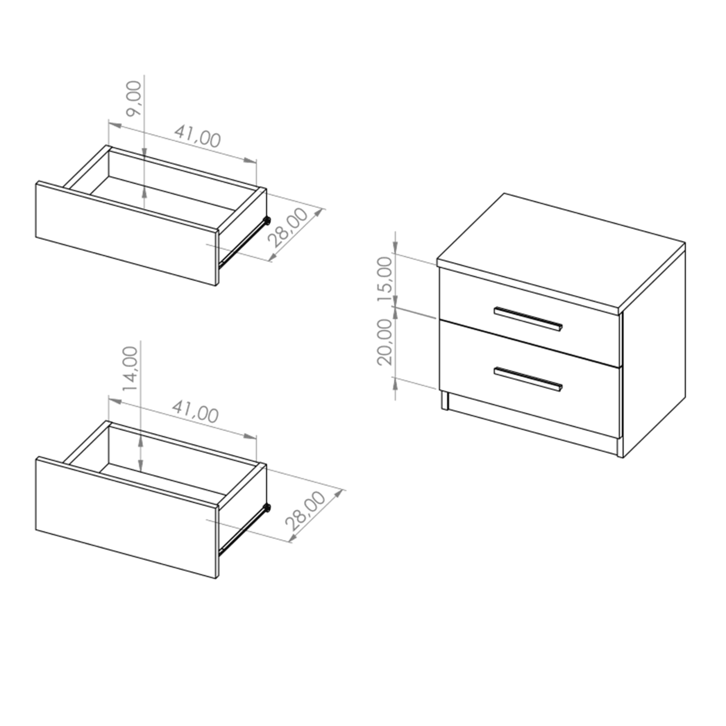 Stolik nocny Neve 120 cm Dąb Artisan