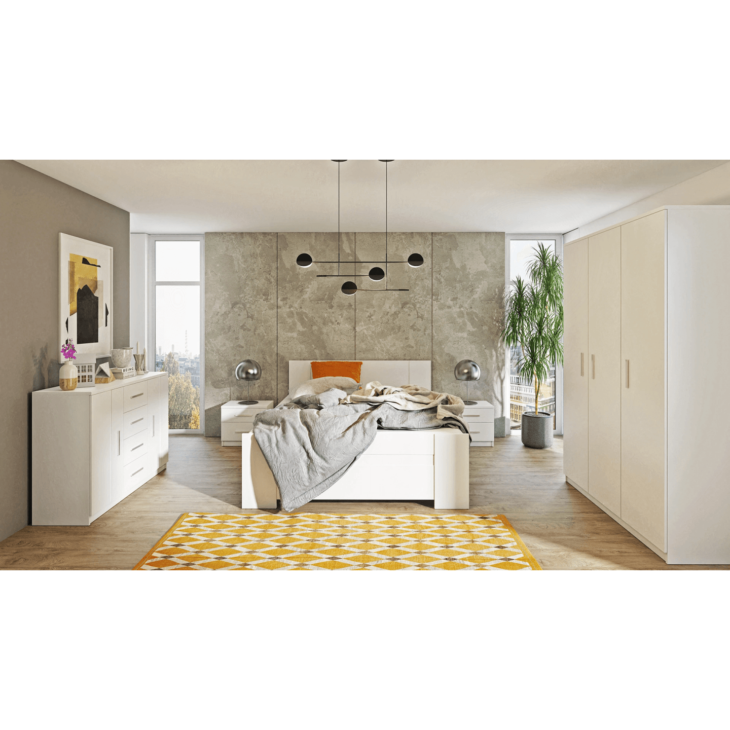 Szafa uchylna Neve 135 cm Biała - zdjęcie 2