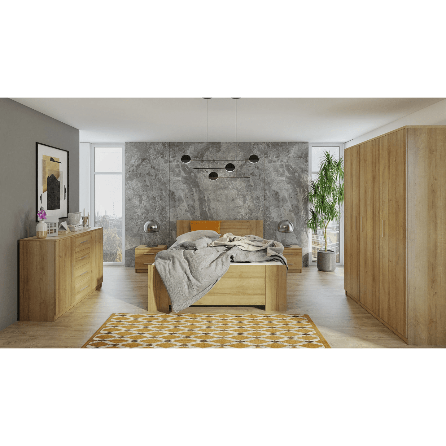 Szafa uchylna Neve 135 cm Dąb Złoty - zdjęcie 2