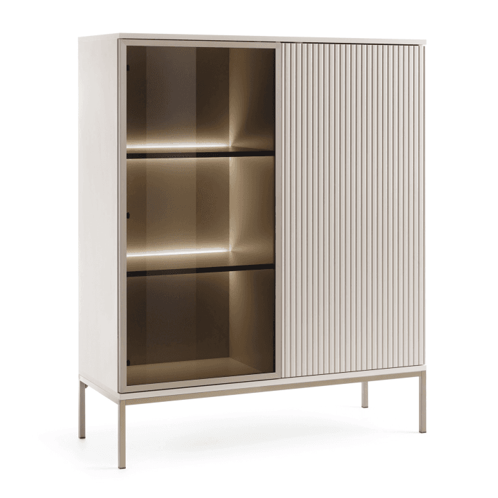 Witryna niska Royal LED 104 cm Kaszmir przeszklona z oświetleniem