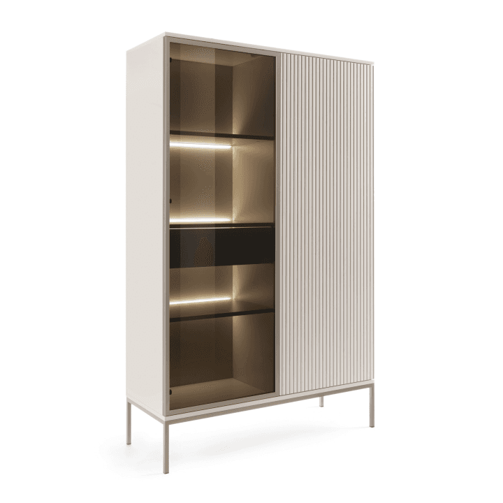 Witryna wysoka Royal Kaszmir oświetlenie LED przeszklona dwudrzwiowa do Salonu 104 cm