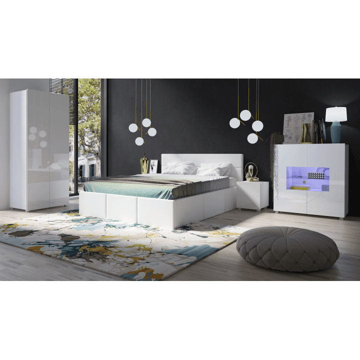 Łóżko Olio 160x200 cm Białe - zdjęcie 2