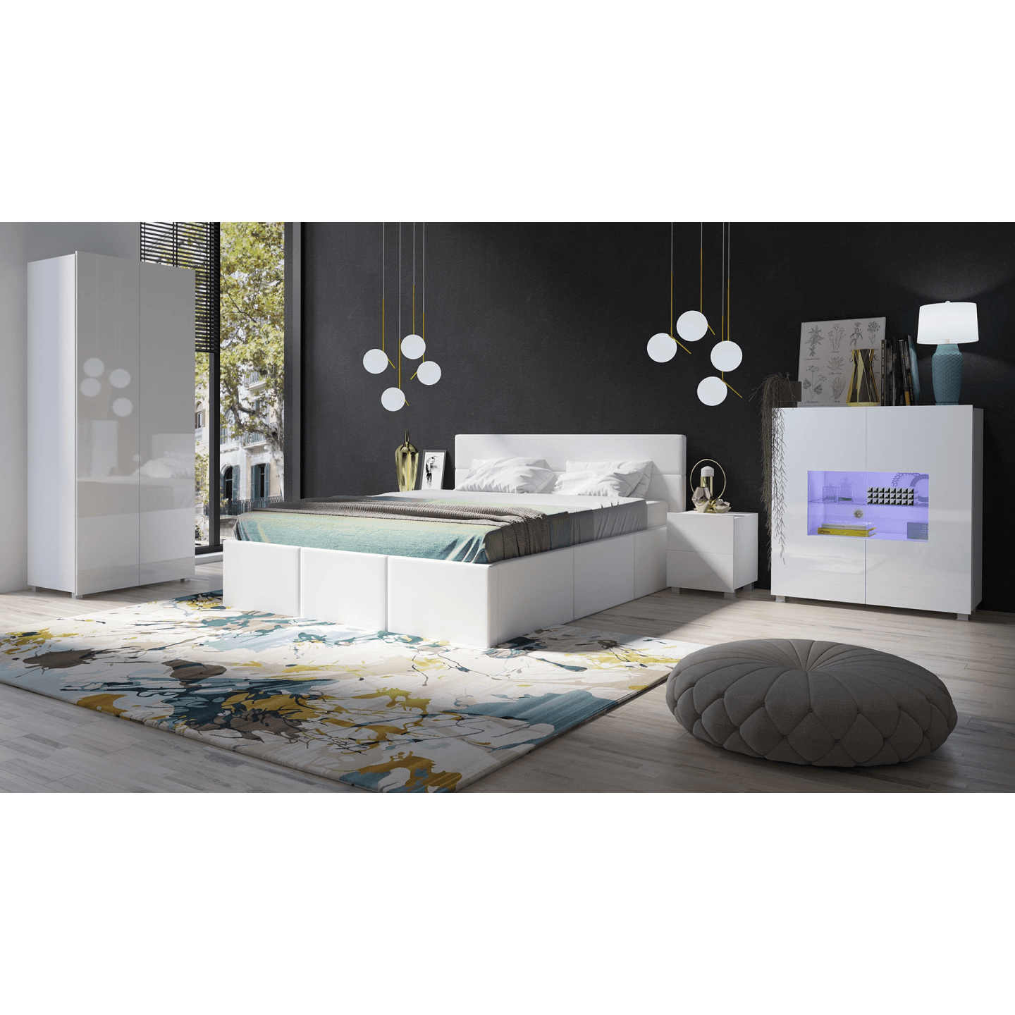 Łóżko Olio 160x200 cm Białe - zdjęcie 2