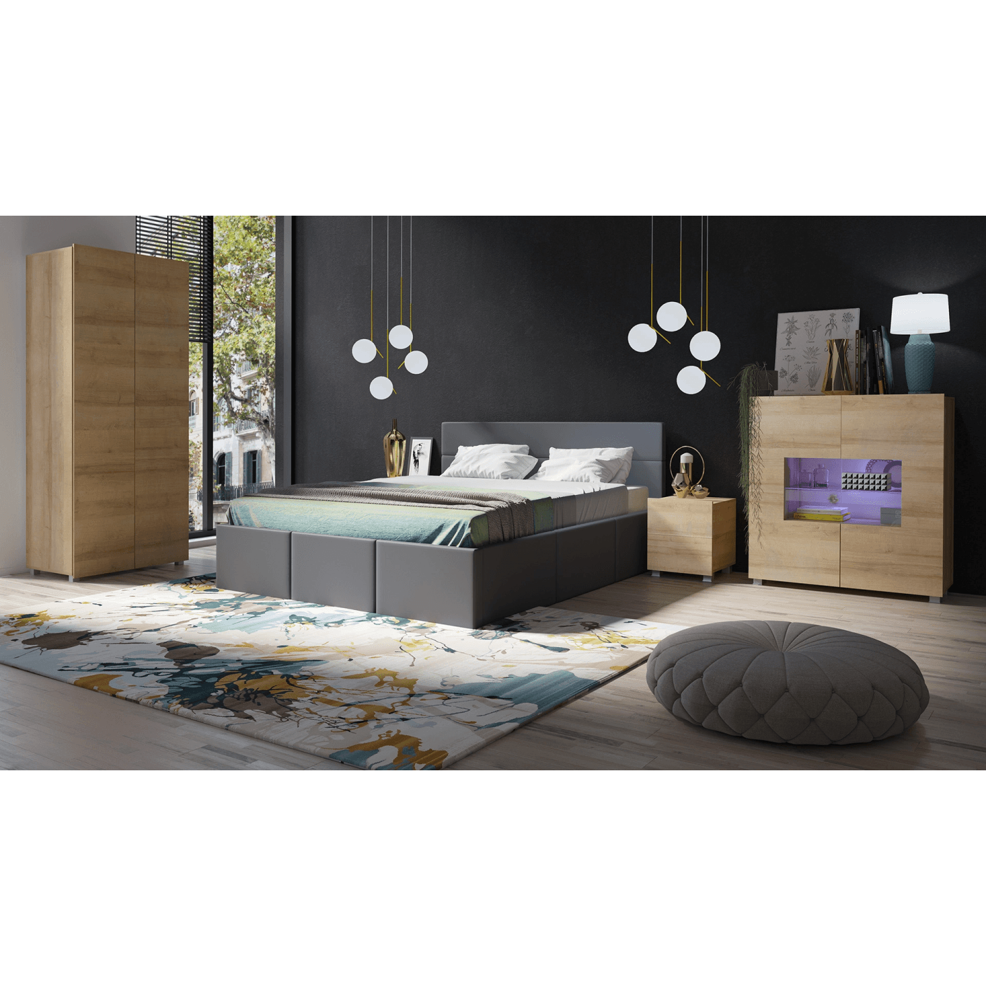 Łóżko Olio 160x200 cm Grafit - zdjęcie 2