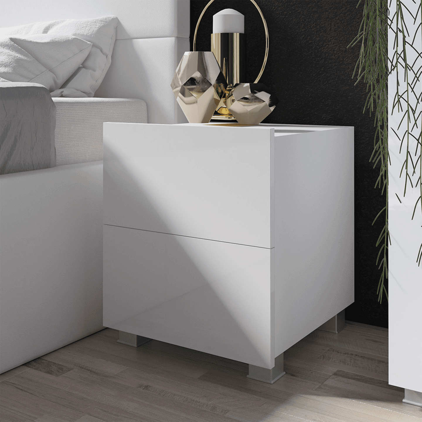 Stolik nocny Olio 150 cm Biały