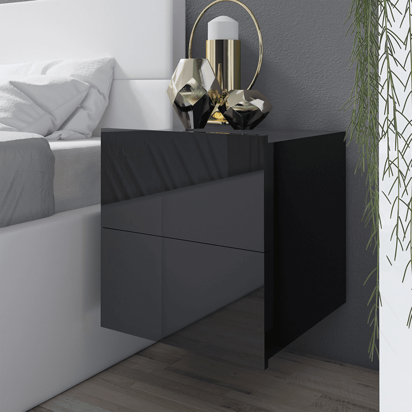 Stolik nocny Olio 150 cm Czarny