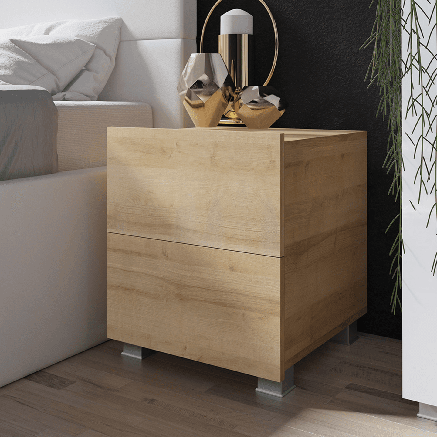 Stolik nocny Olio 150 cm Dąb Złoty