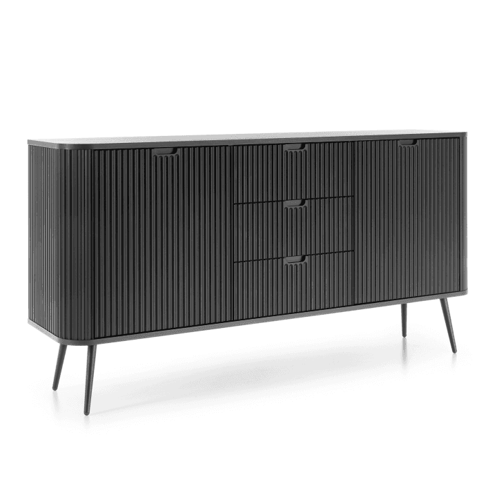 Komoda Nole 168 cm czarna + czarne nogi