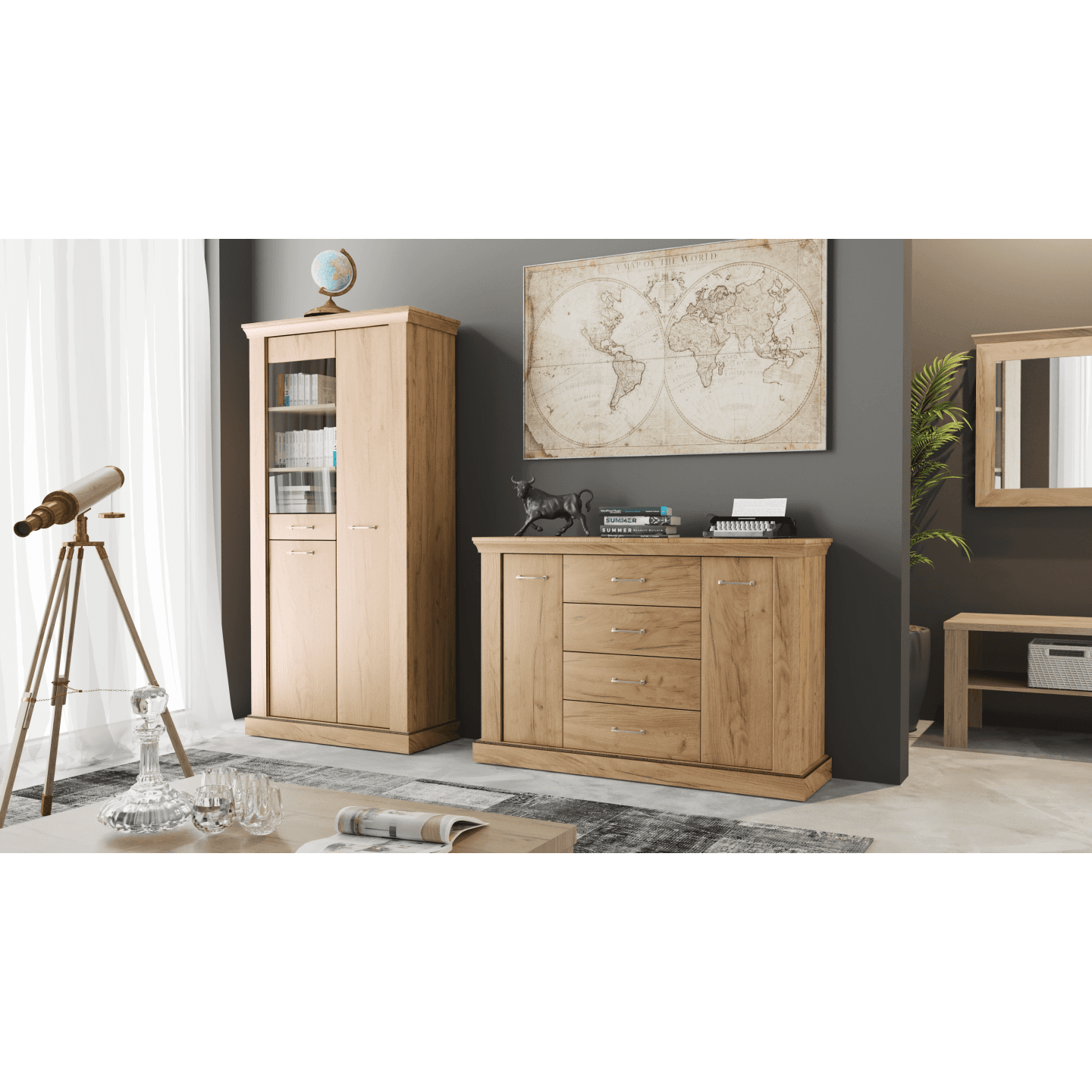 Komoda Renova 82 cm Kraft Złoty - zdjęcie 2