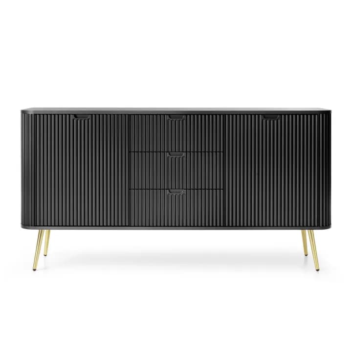 Komoda Nole 168 cm czarna + złote nogi