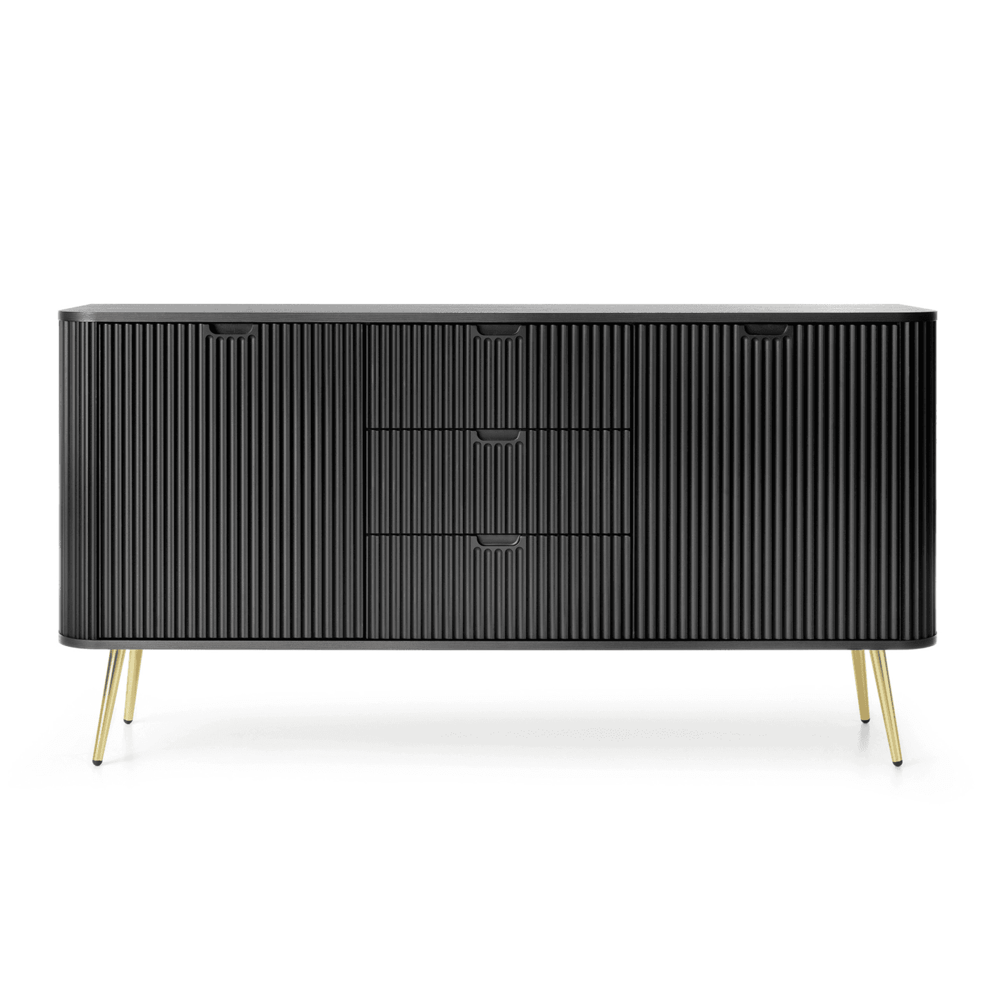Komoda Nole 168 cm czarna + złote nogi