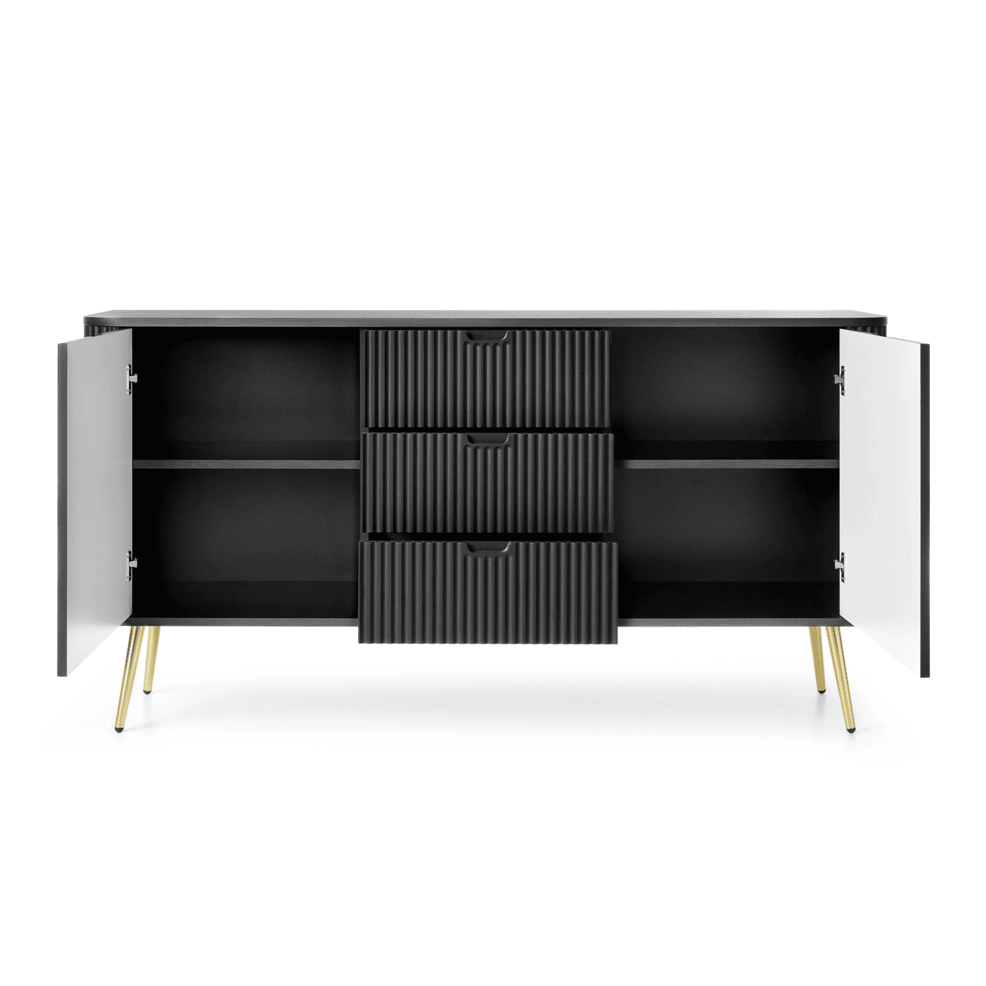 Komoda Nole 168 cm czarna + złote nogi