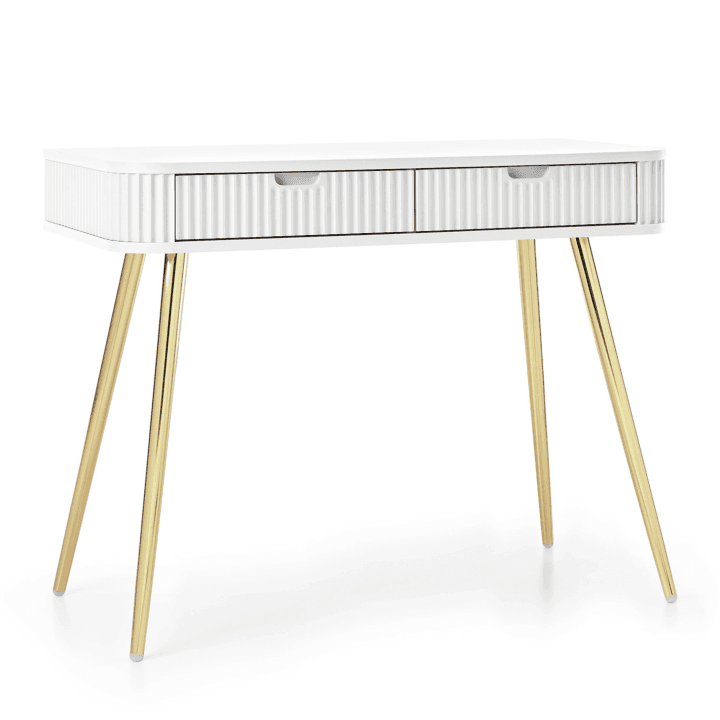 Toaletka Nole 103 cm biała + złote nóżki