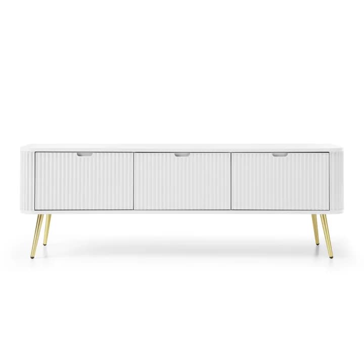 Szafka RTV Nole Biala + złote nóżki