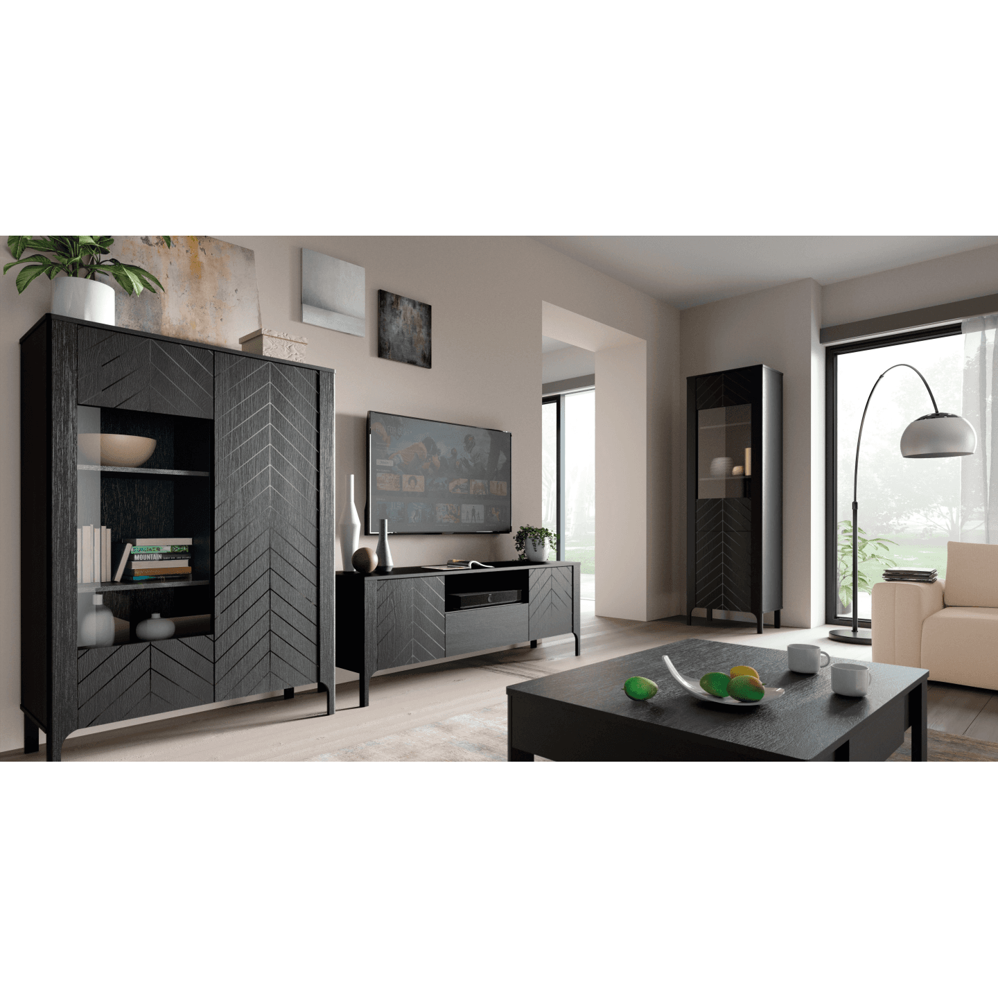 Witryna Solvian 103 cm Czarna