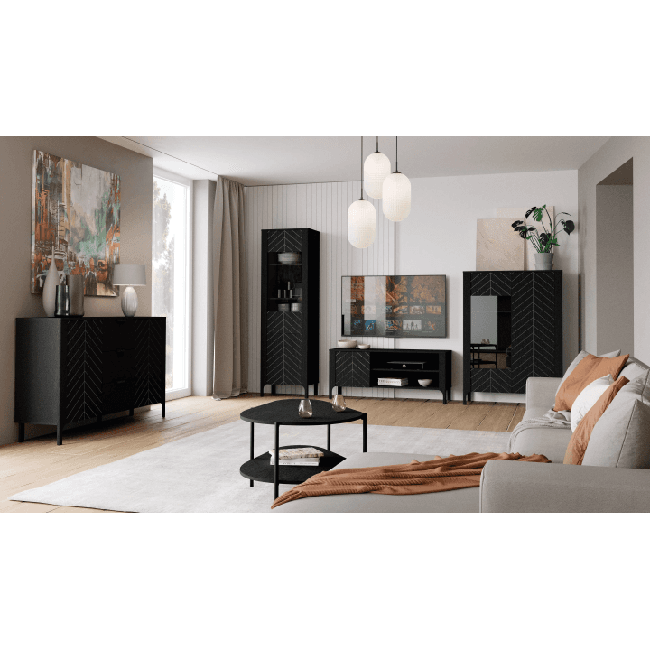 Stolik kawowy Solvian 90 cm Czarny - zdjęcie 2