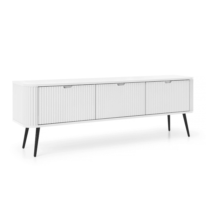 Szafka RTV Nole 168 cm biała + czarne nóżki