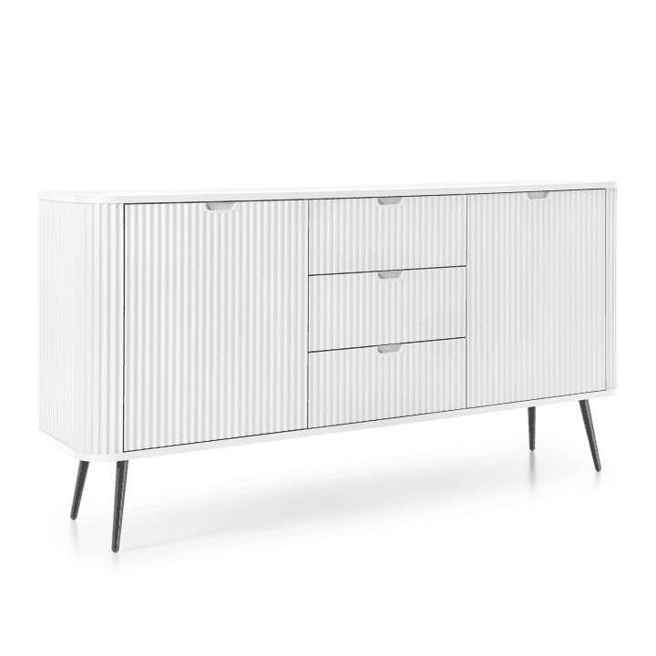 Komoda Nole 168 cm biała + czarne nogi