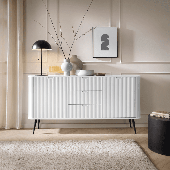 Komoda Nole 168 cm biała + czarne nogi - zdjęcie 2